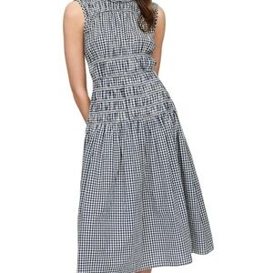 GAP Black and White Checkered Midi Dress